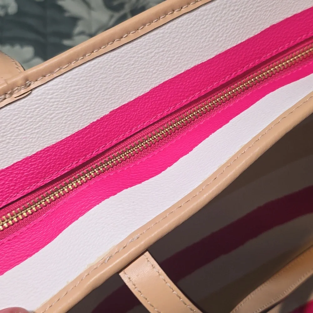 Kate Spade Vibrant Pink and Cream Tote